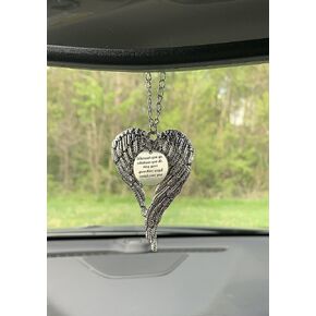 Wherever You Go Whatever You Do May Your Guardian Angel Watch Over You, Angel Wings Rear View Mirror Car Charm, Graduation Gift