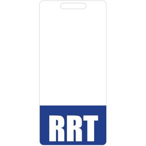 RRT Badge Buddy (Blue) - Vertical Heavy Duty Badge Tags for Registered Respiratory Therapists - Double Sided Badge Identification Card