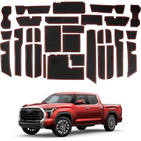 psler Slot Mats for Tundra 2022 2023 2024 Center Console Liner Mats Cup Holder Liner Interior Insert Liners Non-Slip Anti Dust Eco-Friendly Latex 30PCS for Tundra Black Trim