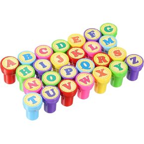 PATIKIL 1 Set Letter Stamps Self Inking, Character a to Z Alphabet Teacher Stamp Initial Stamp Mini Ink Stamp for Class Notebook Scrapbooking DIY Craft