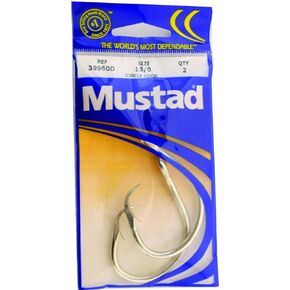 Mustad Classic 2 Extra Strong in Line Point Duratin Circle Fishing Hook | Strong for Heavy Tuna | Fewer Deep Hooks For Catch and Release, [Size 15/0,Pack 2]
