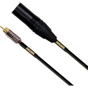 Mogami Gold XLRM-RCA-06 Unbalanced Audio Adapter Cable, RCA Male Plug to XLR-Male, Gold Contacts, Straight Connectors, 6 Foot
