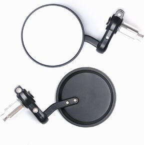7/8" Bar End Mirror for Motorcycle Rear View - Round Dual Sport Mirrors, Adjustable Aftermarket Parts Compatible with Honda Grom, Yamaha, Suzuki, Kawasaki, Harley, Cafe Racer, Rizoma, crg