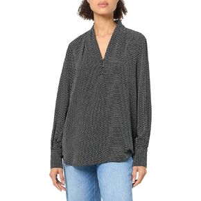 Adrianna Papell Women's Printed Button V-Neck Blouse