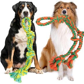 Large Dog Rope Toys for Aggressive Chewers, Dog Toys Set for Large and Medium Dogs, Tough Natural Cotton Puppy Chew toy for Chewing, Tug Toy 9 Pack