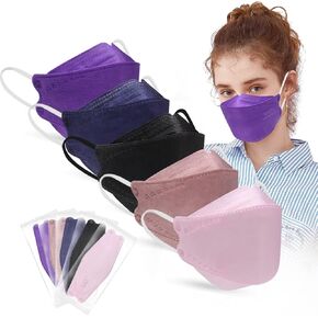 KN95 Face Masks 50 Pack 4 Layers Tie Dye Breathable Safety Respirator Multicolor Cup Dust Disposable KN95 Mask Adult