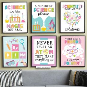 6 Colorful Life Science Posters for Middle School - Biology Decor, Classroom Must Haves