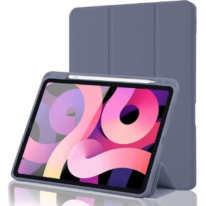iPad Air 11 Inch Case 2024 / Air 6th 5th 4th Generation 2022/2020 10.9 Inch with Pencil Holder [Full Body Protection + Apple 2nd Pencil Charging and Auto Wake/Sleep] Smart Stand Case (Black) ﻿
