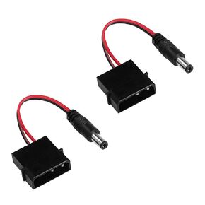 QIANRENON DC5.5 * 2.1 to 4pin Molex Male-to-Male Power Adapter Cable, 4-Hole 2-pin 12v DC Adapter Cable, Suitable for Chassis Fan Power Supply, Led Lights, Mini LCD Monitors Etc.