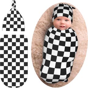Burrito Tortilla Baby Swaddle Blanket Beanie Set, Soft and Stretchy Taco Newborn Blanket Swaddle Sack Funny Gift for Boy and Girl Baby Shower