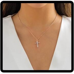 Cross Necklace for Women Cross Pendant Necklaces Simple Tiny Necklace Anniversary Birthday Christmas Gifts for Women Girls