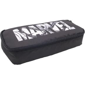 Stylish Cartoon Multi-Purpose Office Utility Zippered Case Office Items Holder Cosmetic Storage Supplies Organizer for All Ages (Action Logo (Black))