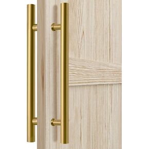 12 inch Round Stainless Steel Door Pull Push Handle Double Sided, French Sliding Barn Door Handle, H Shape Home Door Pull Handles, Black