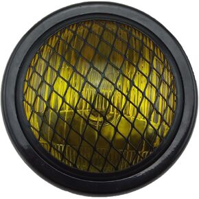 6.5" Halogen Motorcycle Headlight w/Grille for Bobber Cafe Racer Cruiser Vintage Style (Black)