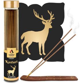 The Aroma Factory Organic Incense Sticks Amber Myrrh (Herbal Agarbatti Resin for Pooja) 0% Charcoal, 0% Sulphates, 1 x 100g Bottle
