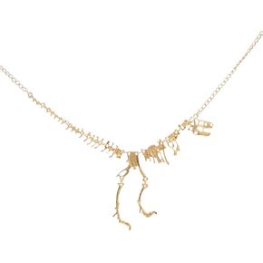 idealway Dinosaur Skeleton Tyrannosaurus Necklace Pendant Animal Short Choker for Women Children Gift