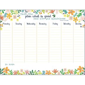 Simple Blessings by Gina B Designs Rejoice Flowers Weekly Planner Pad with Scripture