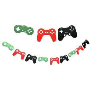 Video Game Controller Banner Double Sized Glitter Paper Game Controller Birthday Party Supplies Game on Birthday Decorations Game Themed Birthday Garland Video Game Party Decorations Pre-Assembled