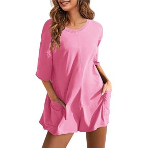 Women's Summer Overalls Loose Casual Jumpsuit with Pockets Backless Outdoor Sportswear