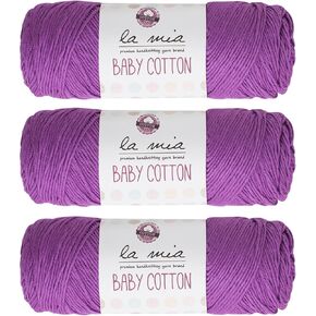 3 Skein La Mia Baby 50% Cotton Total 10.5 Oz Each 3.5 oz (100 g) / 218yd (200m), Medium, Worsted, Super Soft Yarn, Best for Baby and Amigurumi, Green - L027