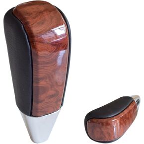 Automatic Leather Wood Gear Shift Knob for Toyota Land Cruiser 200 FJ20 2008-2017 (Brown)