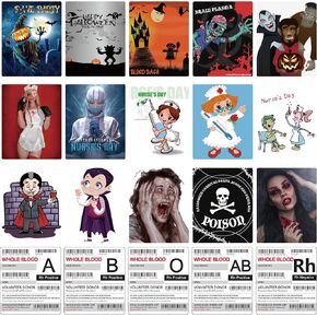 Blood Bag Labels, Halloween, Nurse's Day Theme Party Labels Applied to Blood Bags（20 Pack）