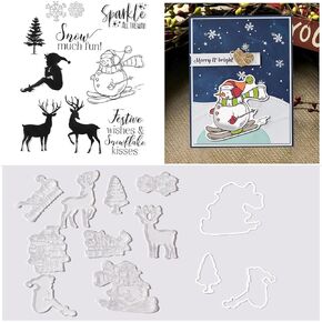 Stamps and Dies for Card Making, DIY Scrapbooking Arts Crafts Stamp Card Making Supplies, Die Cuts for Card Making, Metal Cutting Dies Stamps for Gifts, Silicone Stamps for Crafts (0310)