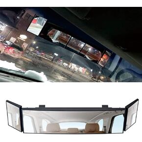 Wide Angle Rear View Mirror 15.2 Inch Universal Panoramic Rear View Mirror Clip on Interior Car Mirror Wide Angle Curved Rearview Mirror Accessories to Eliminate Blind Spots Clear Tint in Kuwait