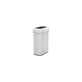Rubbermaid Commercial Products Refine Decorative Waste Container, 21-Gallon, Half Round Stainless Steel Trash Can for Offices/Malls/Lobby's