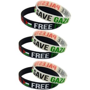 Free Palestine Bracelet for Men Women,Sports Silicone Free Palestine Wristbands Save Gaza Palestine Flag Bracelets Water-proof Rubber Palestinian Wrist Band Support Palestine Bracelets