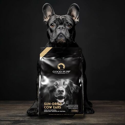 آذان بقرة مجففة بالشمس طبيعية 100% من Good Pupp للكلاب، منتقاة يدويًا، قطع سميكة من أذن البقرة للكلاب، بديل صحي لآذان الخنزير، مضغ من الجلد الخام in Kuwait