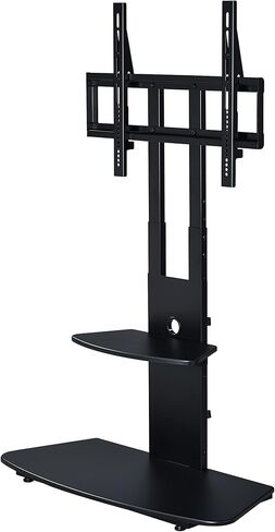 Proman Products Macro TV Stand ST17176 for Television up to 86", 35.5" W x 15.5" D x 51" - 57.5" Adjustable H, Black in Saudi Arabia