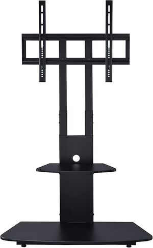 Proman Products Macro TV Stand ST17176 for Television up to 86", 35.5" W x 15.5" D x 51" - 57.5" Adjustable H, Black in Saudi Arabia