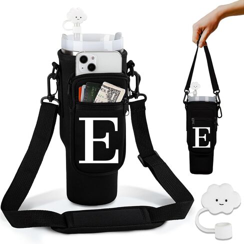 حقيبة حامل زجاجات المياه من موستوب لستانلي 40 أونصة، حامل كأس الماء الأولي مع جيب الحقيبة، حزام قابل للتعديل، حلقة تسلق، غطاء من القش لملحقات كأس ستانلي in Kuwait