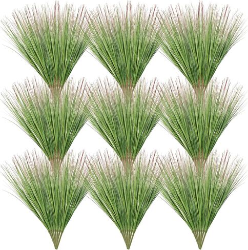 Hoteam 24 Pieces 27 Artificial Plants Onion Grass Greenery Fake Shrubs Plant Tall Faux Wheat Grass for House Home Indoor Outdoor Office Patio Garden Farmhouse Window Box Decor in Saudi Arabia