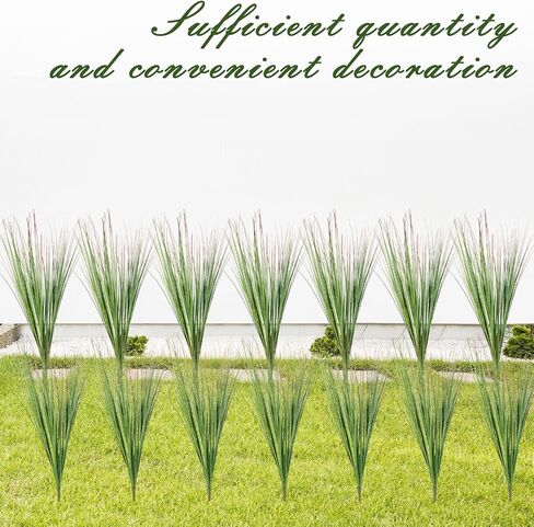Hoteam 24 Pieces 27 Artificial Plants Onion Grass Greenery Fake Shrubs Plant Tall Faux Wheat Grass for House Home Indoor Outdoor Office Patio Garden Farmhouse Window Box Decor in Saudi Arabia