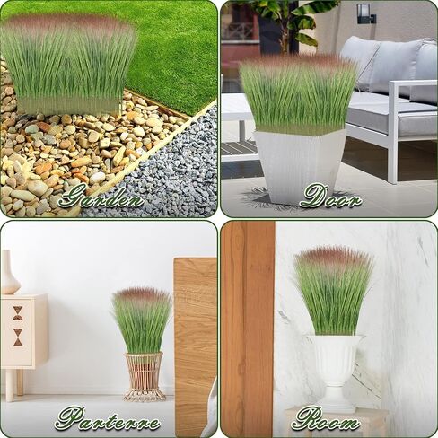 Hoteam 24 Pieces 27 Artificial Plants Onion Grass Greenery Fake Shrubs Plant Tall Faux Wheat Grass for House Home Indoor Outdoor Office Patio Garden Farmhouse Window Box Decor in Saudi Arabia