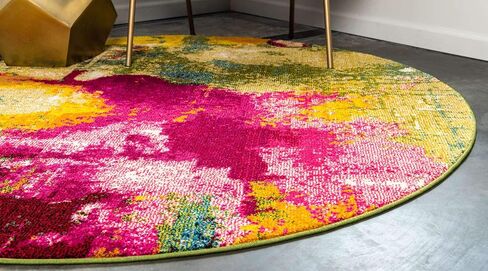 Unique Loom Estrella Collection Colorful, Abstract, Watercolor, Modern, Eclectic Area Rug, 3 ft 3 in x 5 ft 3 in, Multi/Beige in Saudi Arabia