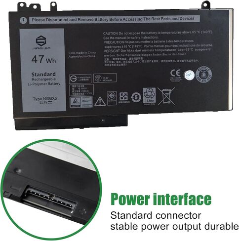 NGGX5 JY8D6 Laptop Battery Replacement for Dell Latitude E5270 E5470 E5570 Precision 3510 Series Notebook 0JY8D6 954DF 451-BBUN 451-BBUJ RDRH9 11.4V 47Wh 4310mAh in Saudi Arabia