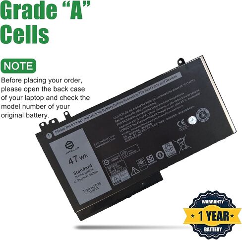 NGGX5 JY8D6 Laptop Battery Replacement for Dell Latitude E5270 E5470 E5570 Precision 3510 Series Notebook 0JY8D6 954DF 451-BBUN 451-BBUJ RDRH9 11.4V 47Wh 4310mAh in Saudi Arabia