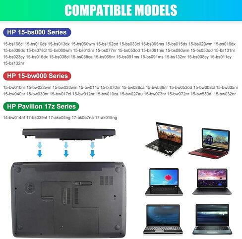 919700-850 JC04 JC03 Laptop Battery for HP Spare 15-BS 15-BW 17-BS Notebook PC 15-BS015DX 15-BW000 17-BS049DX 17-BS011DX 250-G6 HSTNN-LB7V TPN-W129 Replacement New[14.8 V/2200mAh/33Wh] in Saudi Arabia
