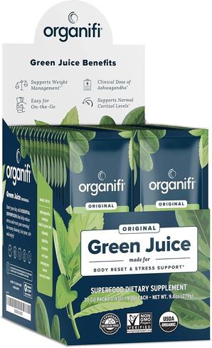 Organifi: GO Packs - Green Juice - Organic Superfood Supplement Powder - 15 Servings - Organic Vegan Greens - Hydrates and Revitalizes in Saudi Arabia