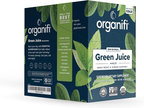 Organifi: GO Packs - Green Juice - Organic Superfood Supplement Powder - 15 Servings - Organic Vegan Greens - Hydrates and Revitalizes in Saudi Arabia