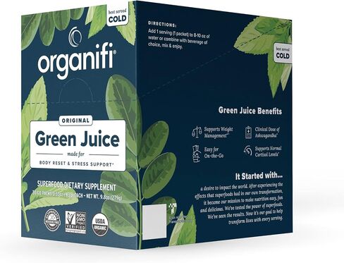 Organifi: GO Packs - Green Juice - Organic Superfood Supplement Powder - 15 Servings - Organic Vegan Greens - Hydrates and Revitalizes in Saudi Arabia