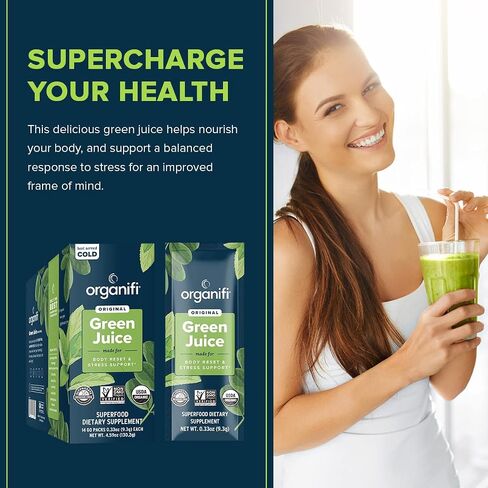 Organifi: GO Packs - Green Juice - Organic Superfood Supplement Powder - 15 Servings - Organic Vegan Greens - Hydrates and Revitalizes in Saudi Arabia