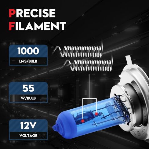 vehicode h4 hb2 9003 المصابيح الأمامية الهالوجين 5500k-6000k الأبيض الطبيعي مرحبا / لو شعاع دراجة نارية سيارة 12 فولت 60/55 واط HS1 عدة عالية ومنخفضة شعاع العارض كشافات الضباب استبدال (2 حزمة) in Kuwait