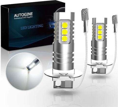 H3 LED Fog Light Bulbs, 2000 Lumens Extremely Bright 3030-SMD H3 LED Bulbs with Projector for Auto Motorcycle Cars Trucks SUV Fog DRL Lights(8000K Ice Blue) in Saudi Arabia