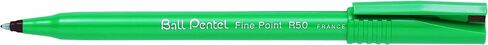 Pentel R50 Rollerball Pen Green Barrel Water-Based 0.8mm Tip 0.4mm Line Blue Ref R50-C [Pack of 12] in Saudi Arabia