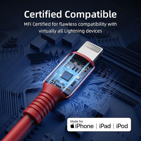 كابل USB C إلى Lightning بطول 3.9أقدام [معتمد من MFi]، سلك شحن سريع لهاتف iPhone 15 14 13 12 11 8 Pro Max Mini X XS XR iPad Airpods in Kuwait