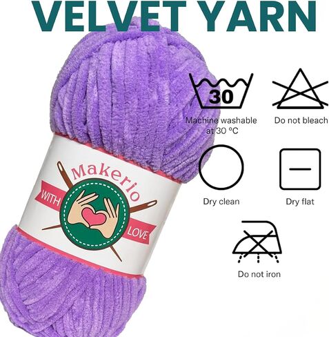 Velvet Yarn - Chenille Amigurumi for Crocheting Super Bulky Yarn 100g (75 Yds) - Fluffy and Chunky Knitting Yarn for Baby Blanket - Soft and Thick Yarns for Handcrafts (Green) in Saudi Arabia